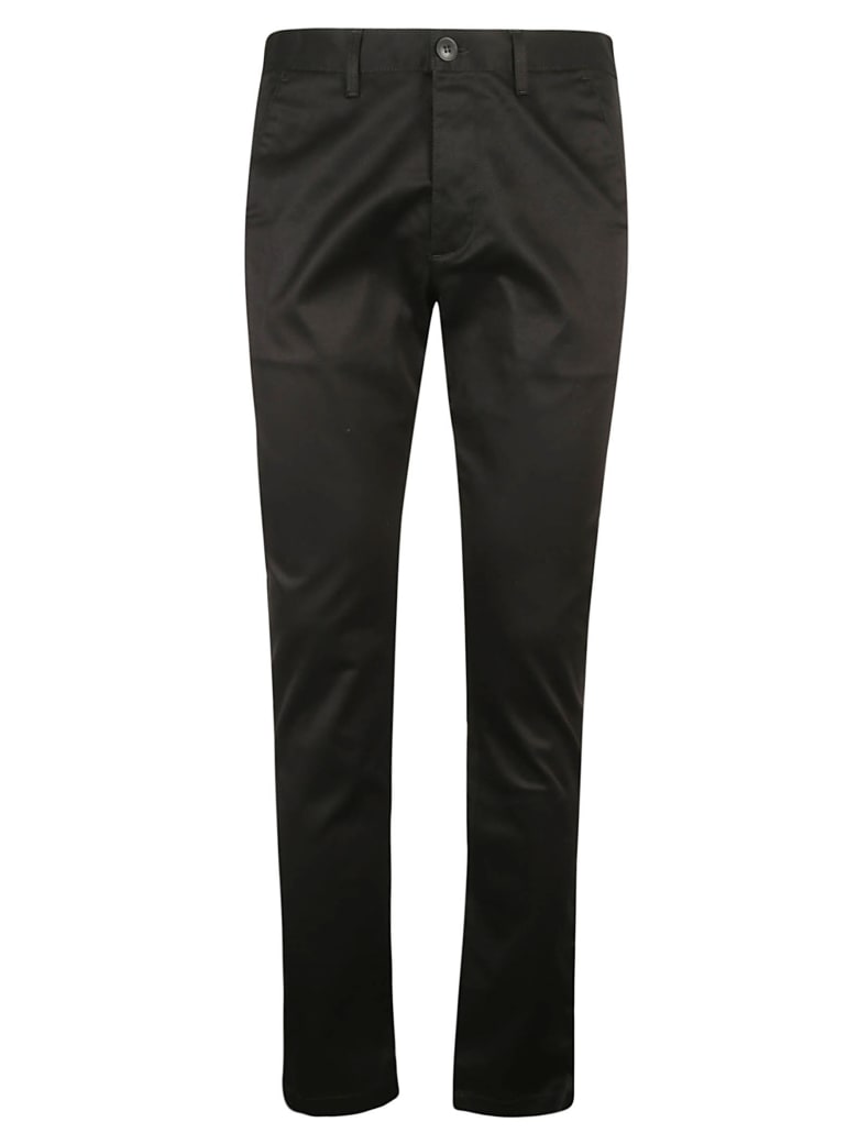 Saint Laurent Regular Fit Plain Trousers - Black Raw