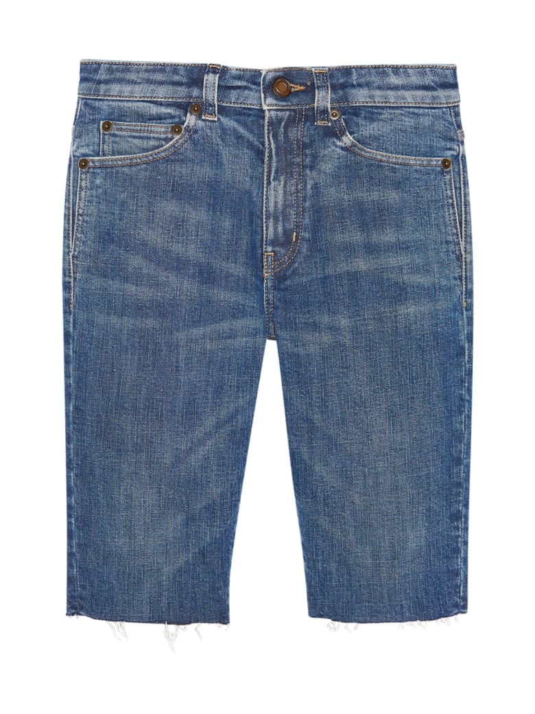 Saint Laurent Skinny Cycling Short - Rain Blue