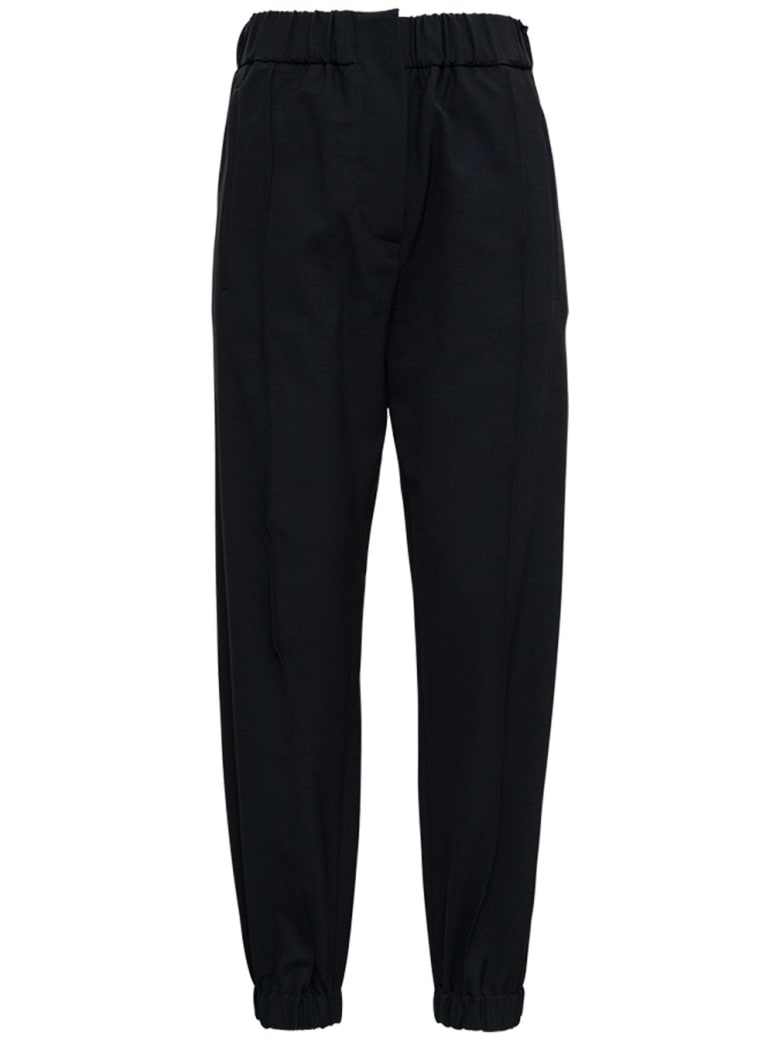 Tela Black Pants In Wool Blend - Black