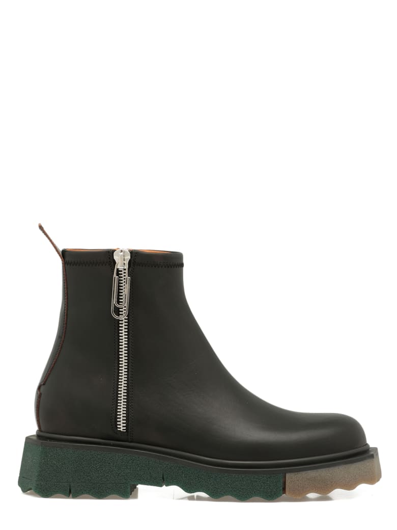 Off-White Smooth Leather Boot - BLACK BLACK
