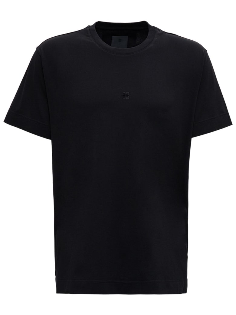 Givenchy Black Cotton T-shirt With Micro Logo - Black