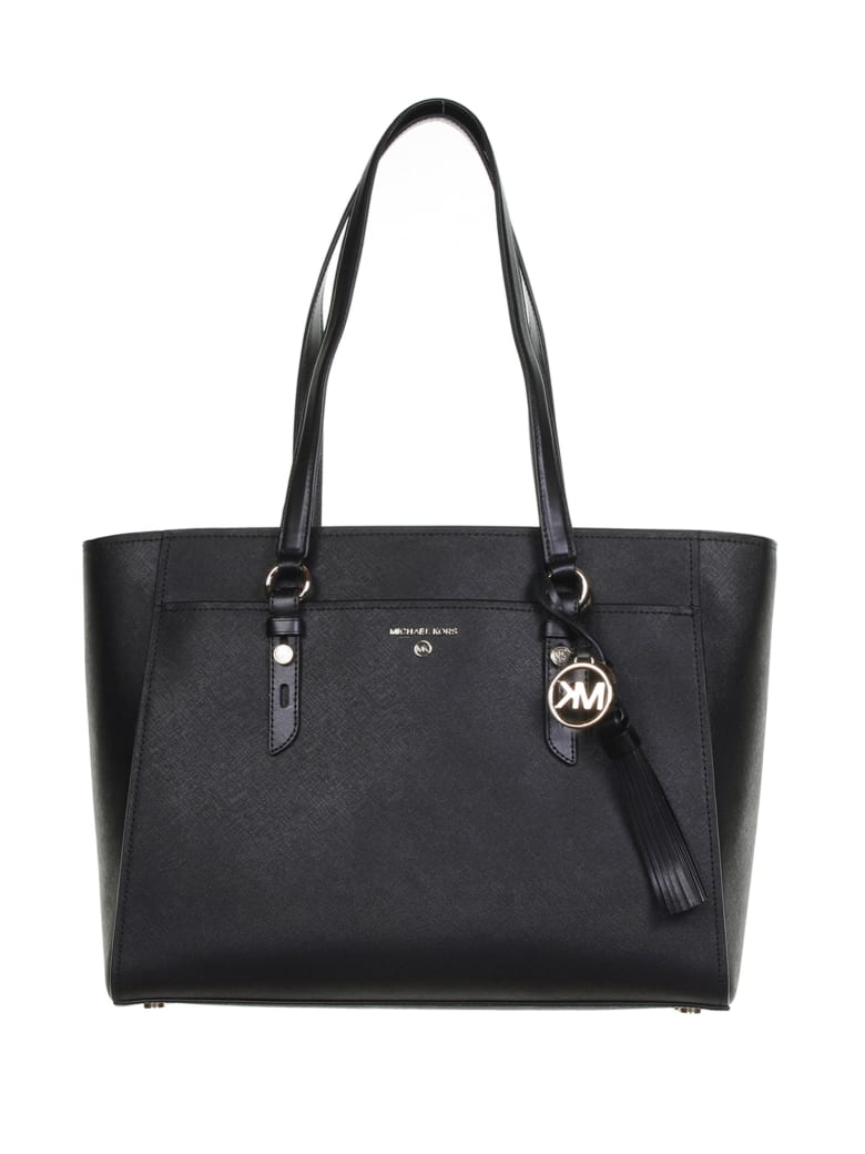 MICHAEL Michael Kors Tote Bag In Black Leather - Nero