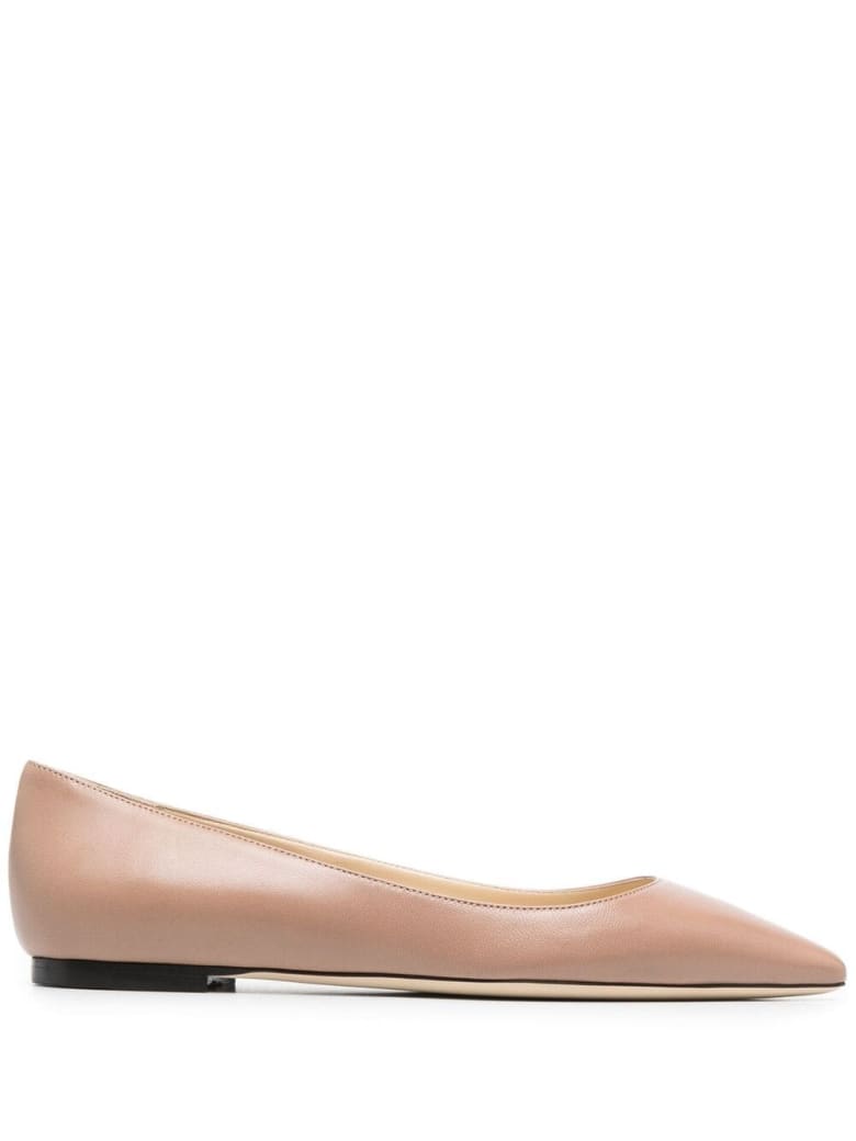 Jimmy Choo Romy Ballerina In Pink Leather