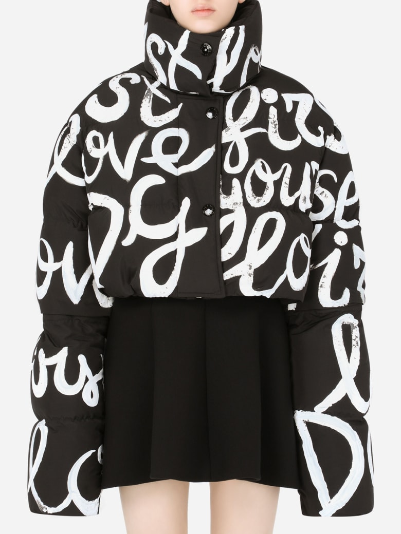 Dolce & Gabbana Cropped Jacket With Print - Black