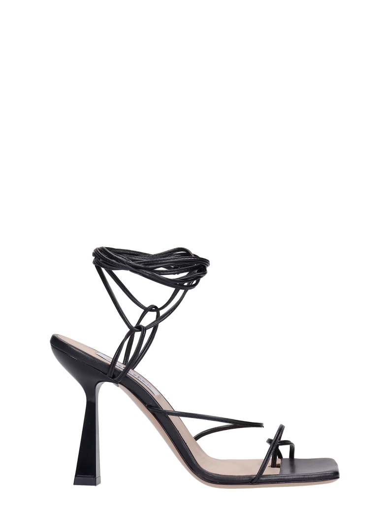 Sebastian Milano Sandals In Black Leather - black