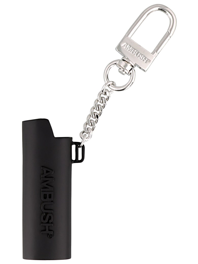 AMBUSH Lighter Case Logo Chain Key Ring - Black