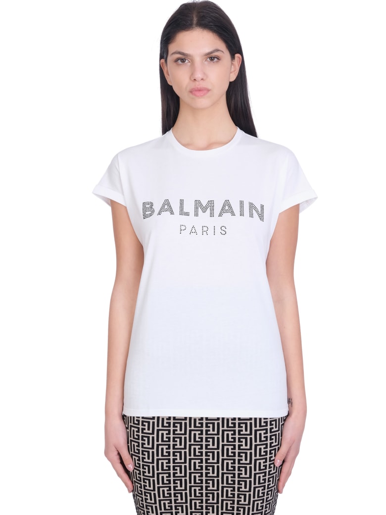 Balmain T-shirt In White Cotton - Bianco