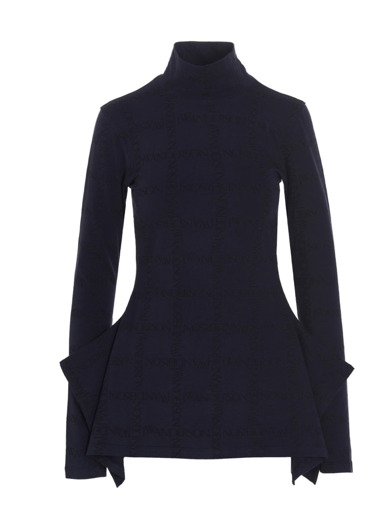 J.W. Anderson Asymetrical Logo Top - Blue