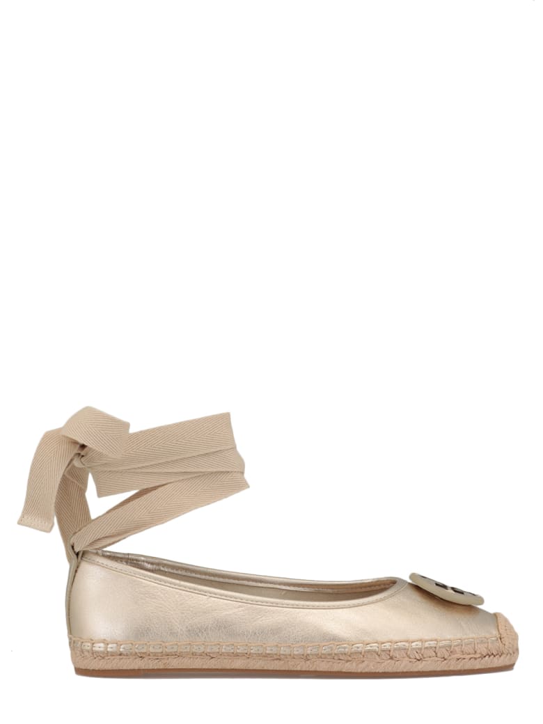 Tory Burch Leather Ballet Espadrilles - Oro