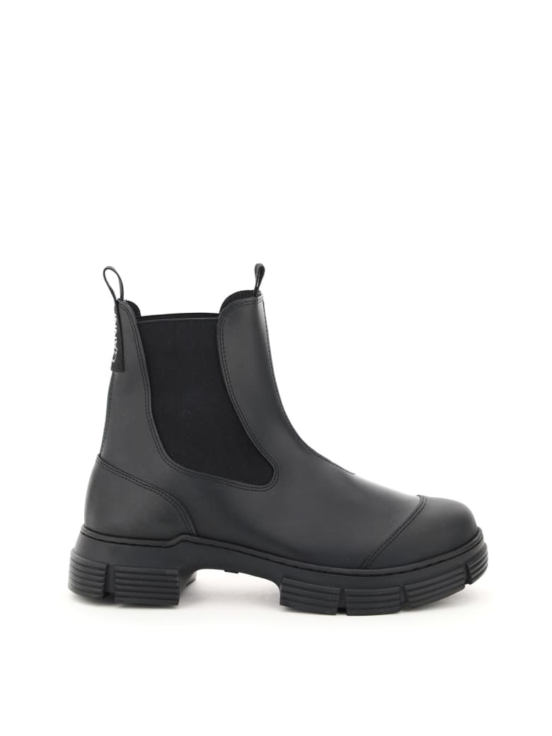 Ganni Recycled Rubber Chelsea Boots - Black