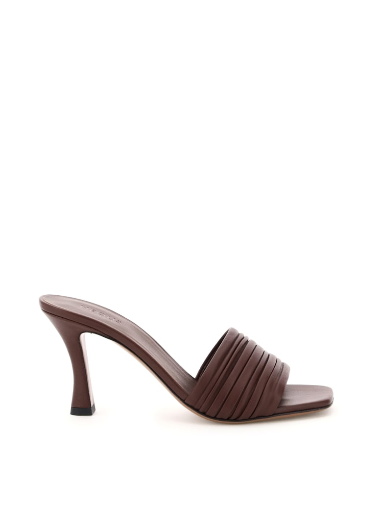 Neous Sham Pleated Mules - CHOCOLATE (Brown)