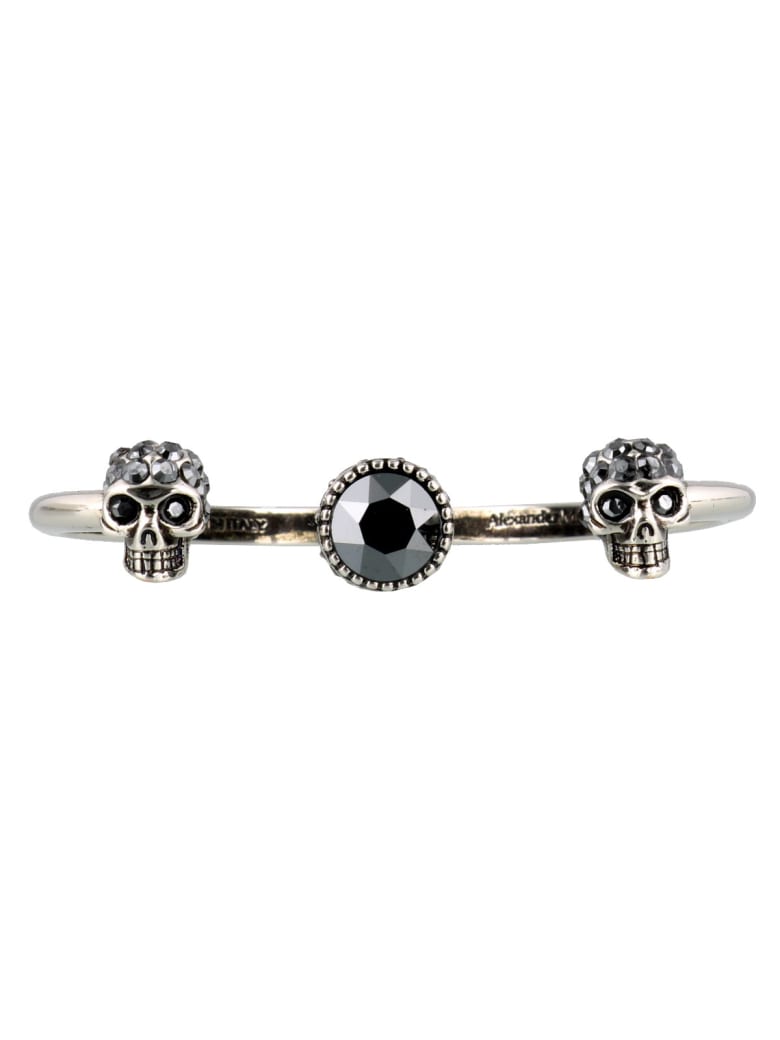Alexander McQueen Double Skull Ring - Silver