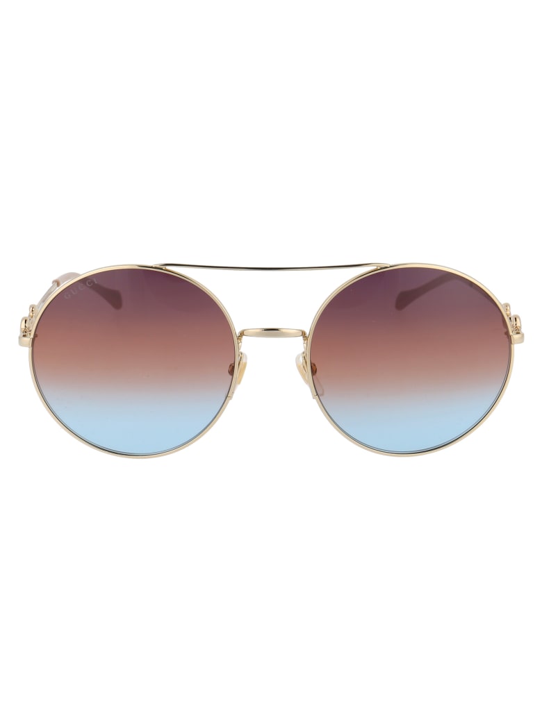 Gucci Gg0878s Sunglasses - 004 GOLD GOLD BROWN