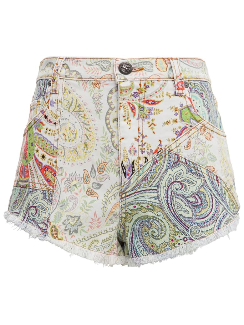 Etro Multicolor Paisley Denim Shorts | italist, ALWAYS LIKE A SALE