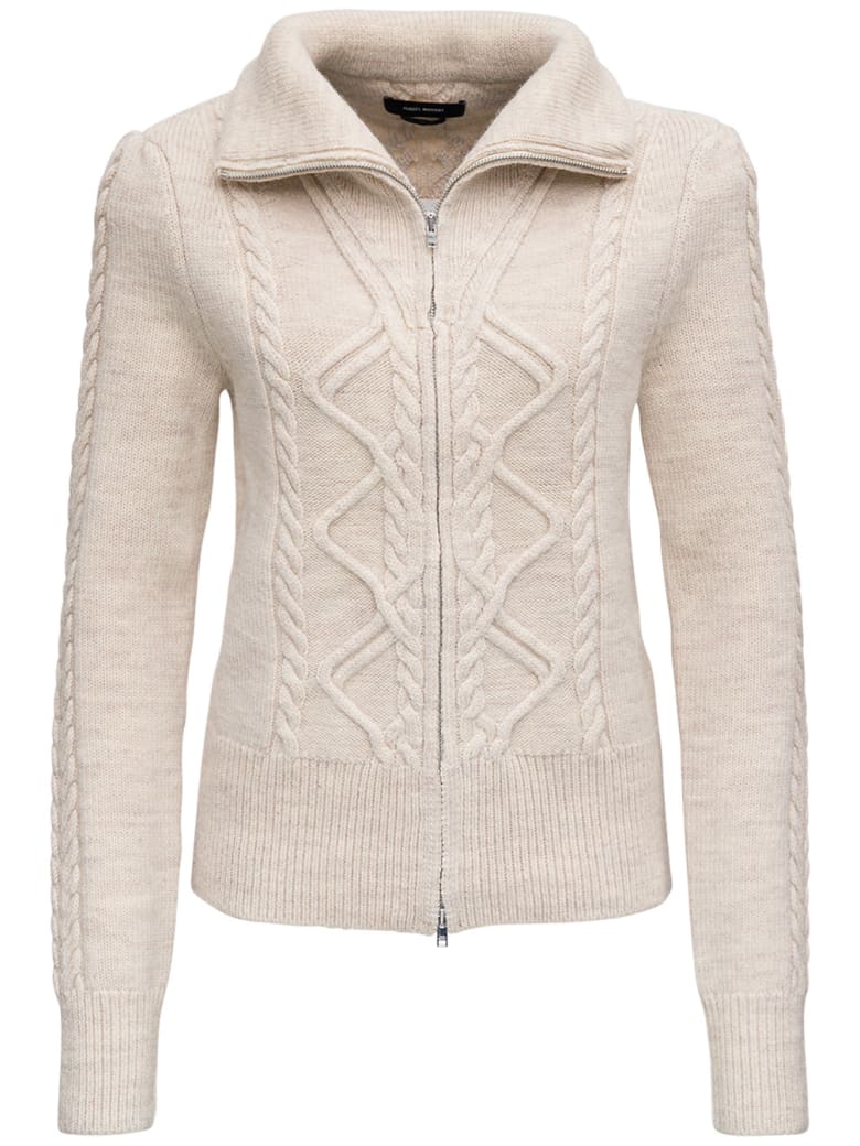 Isabel Marant Dixon Icon Beige Wool Cardigan - Ecru
