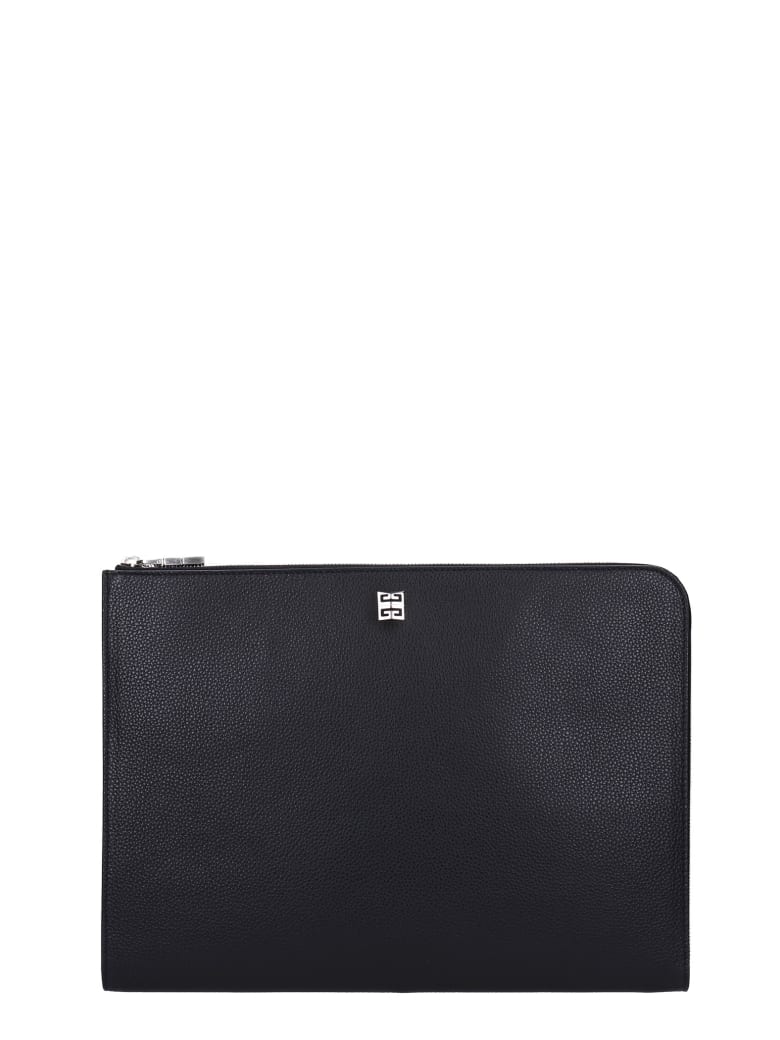 Givenchy Clutch In Black Leather - black