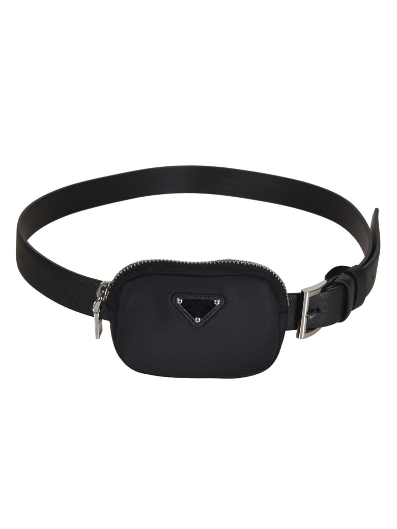 Prada Pouch Applique Belt - Black