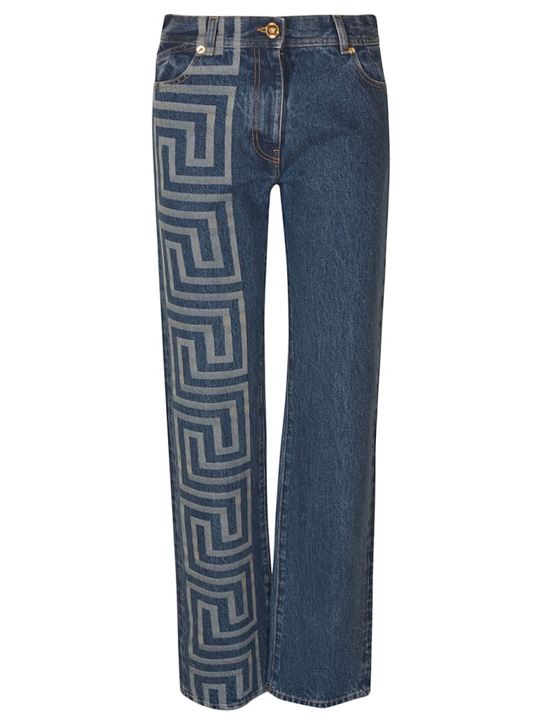 Versace Printed Straight Jeans - Stone Wash