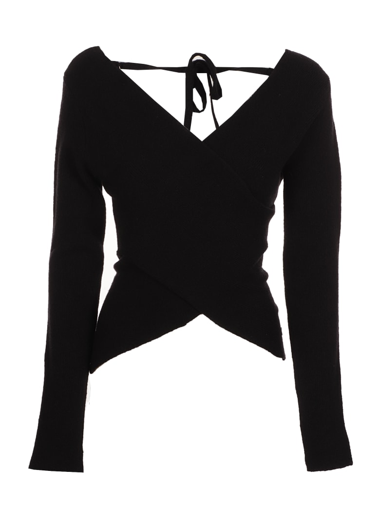 Moncler Scollo A V Tricot - Nero