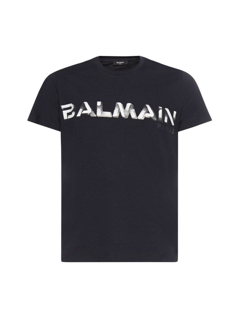 Balmain T-Shirt - MarinE fonce blanc