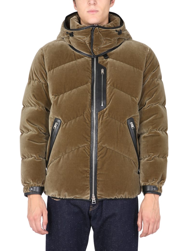 Tom Ford Velvet Down Jacket - MARRONE