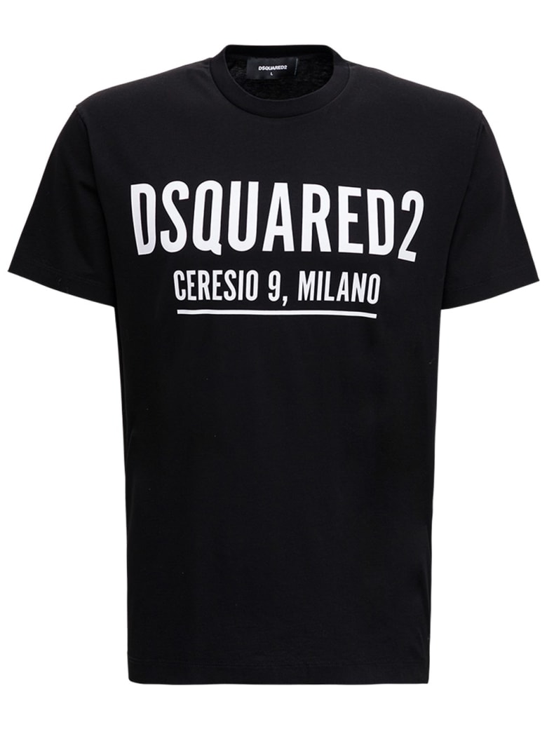 Dsquared2 Cotton T-shirt With Logo Print - Black