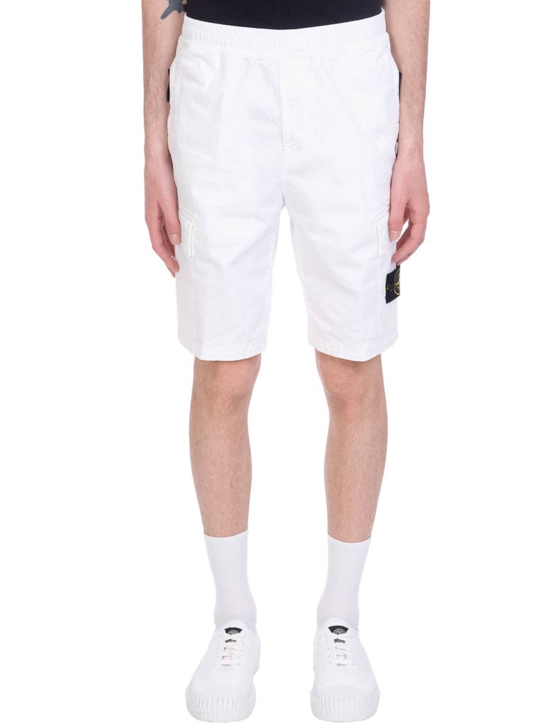 Stone Island Shorts In White Cotton - white