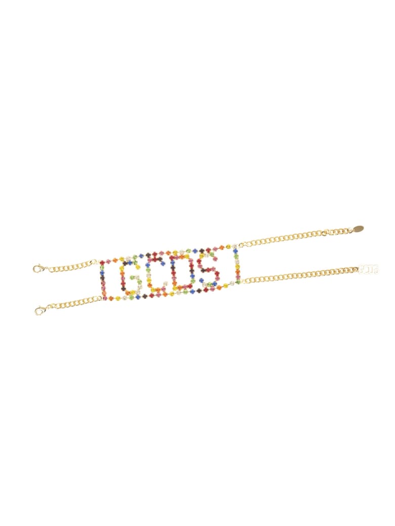 GCDS Crystal-embellished Logo Chocker - Multicolor grey
