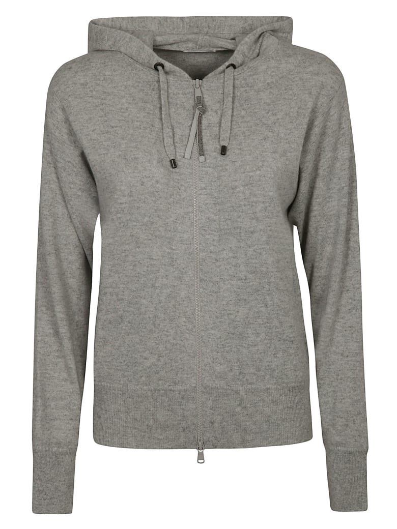 Brunello Cucinelli Zipped Hoodie - Grey
