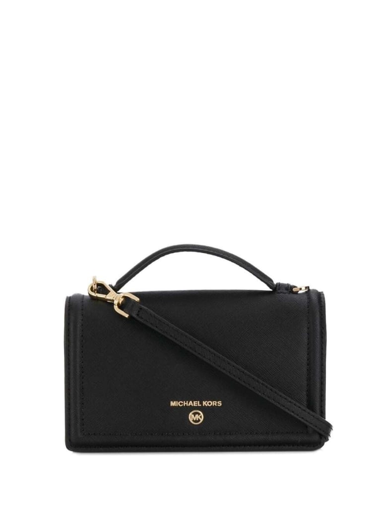 MICHAEL Michael Kors Jet Set Leather Crossbody Bag - Black