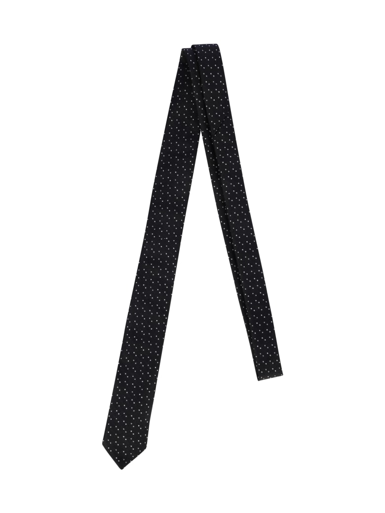 Saint Laurent Squared Tie - Black Ivory