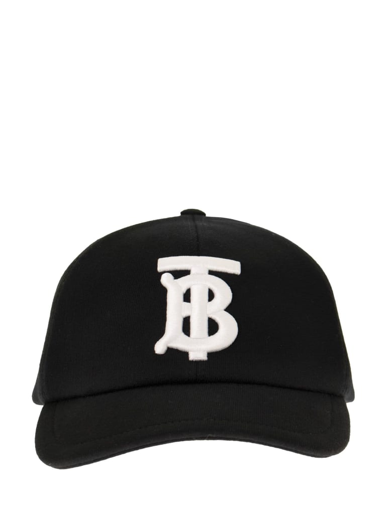 Burberry Monogram Motif Cotton Jersey Baseball Cap - Black