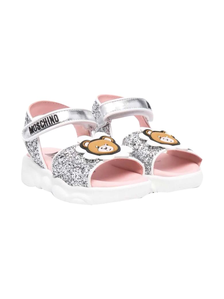 Moschino Sandals With Teddy Bear Application - Bianco