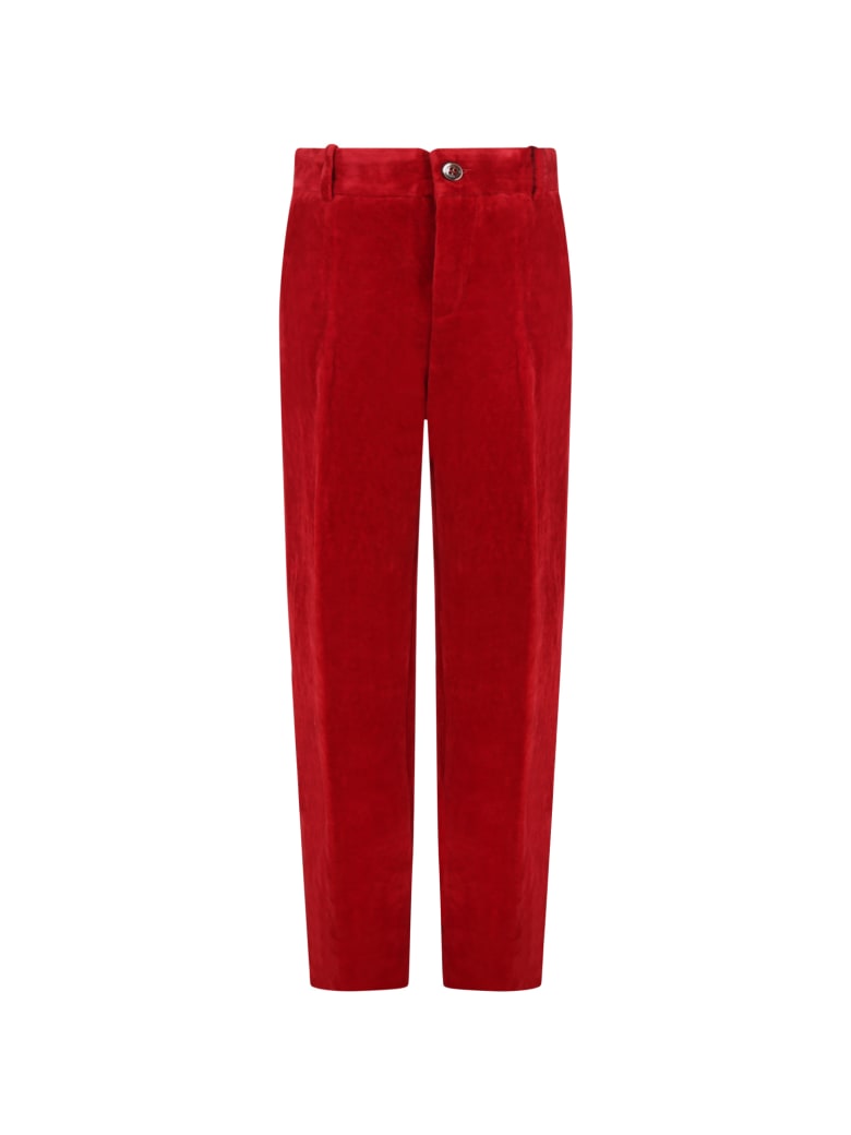 Gucci Red Trouser For Kids With Logo - Red