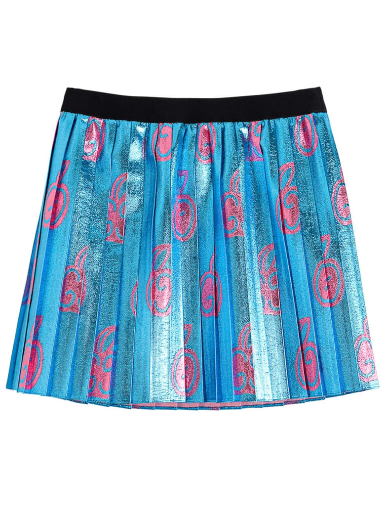 Gucci Gg Apple Lamé Jacquard Skirt - Light blue