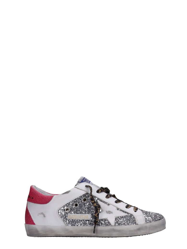 Golden Goose Superstar Sneakers In Silver Glitter - silver