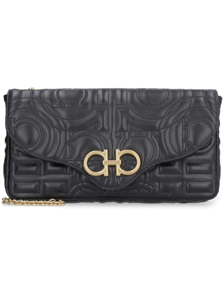 salvatore ferragamo gancini quilted leather shoulder bag