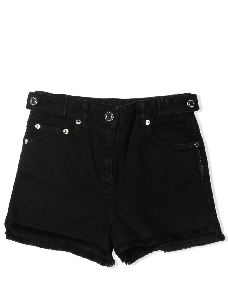 Givenchy Black Cotton Denim Shorts - Nero