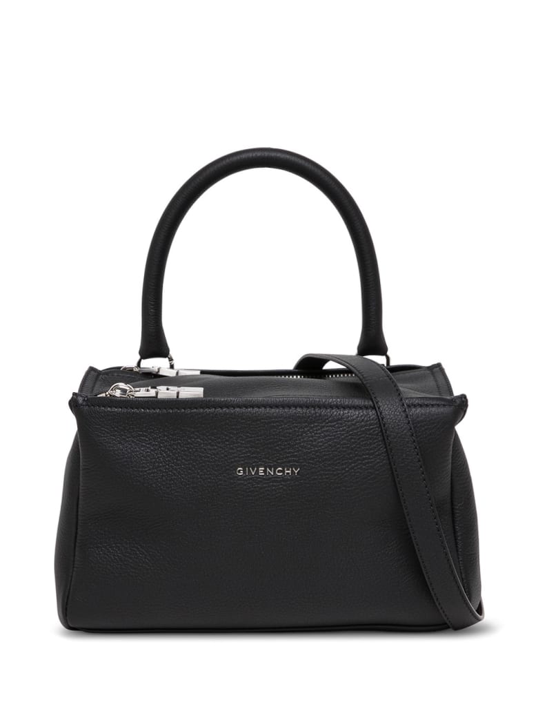 Givenchy Pandora Handbag In Black Leather With Logo - Black