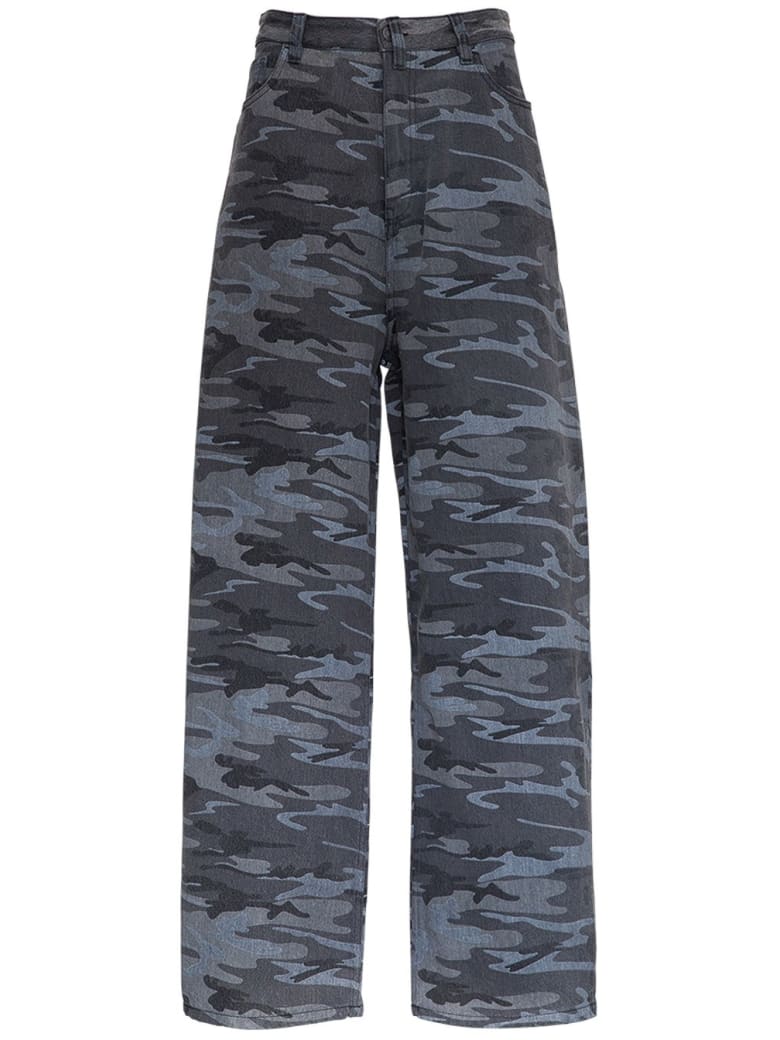Balenciaga Wide Leg Camouflage Jeans - Grey