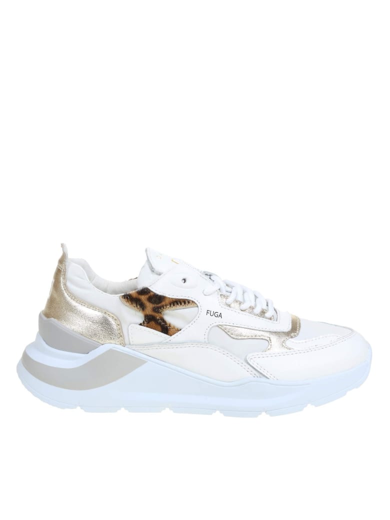 D.A.T.E. White Leather Sneakers - White/Silver