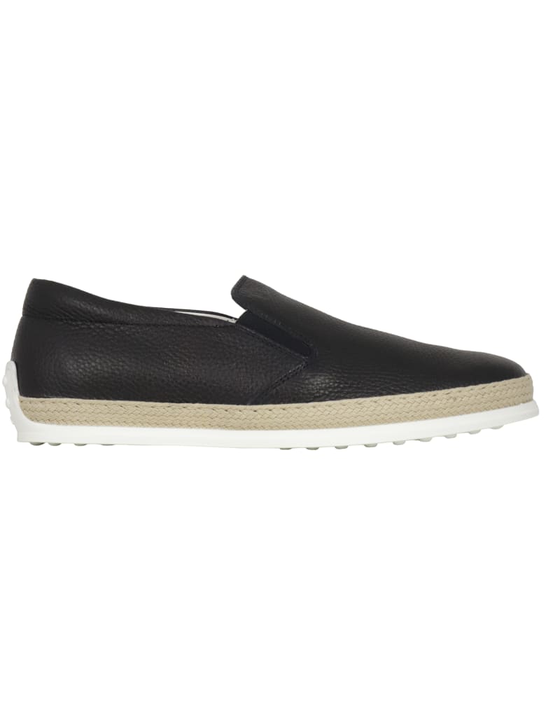 Tod's Pantofola Gomma Rafia Flat Shoes - BLUE