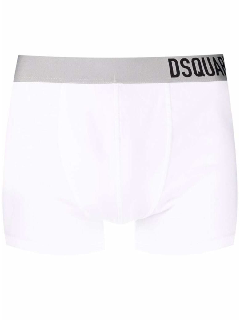 Dsquared2 White Cotton Boxer With Logo - White