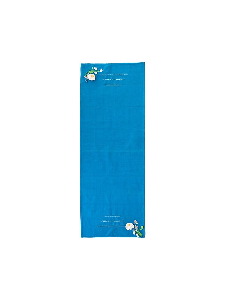 Le Botteghe su Gologone Runner Crochet 130x50 Cm - Cyan