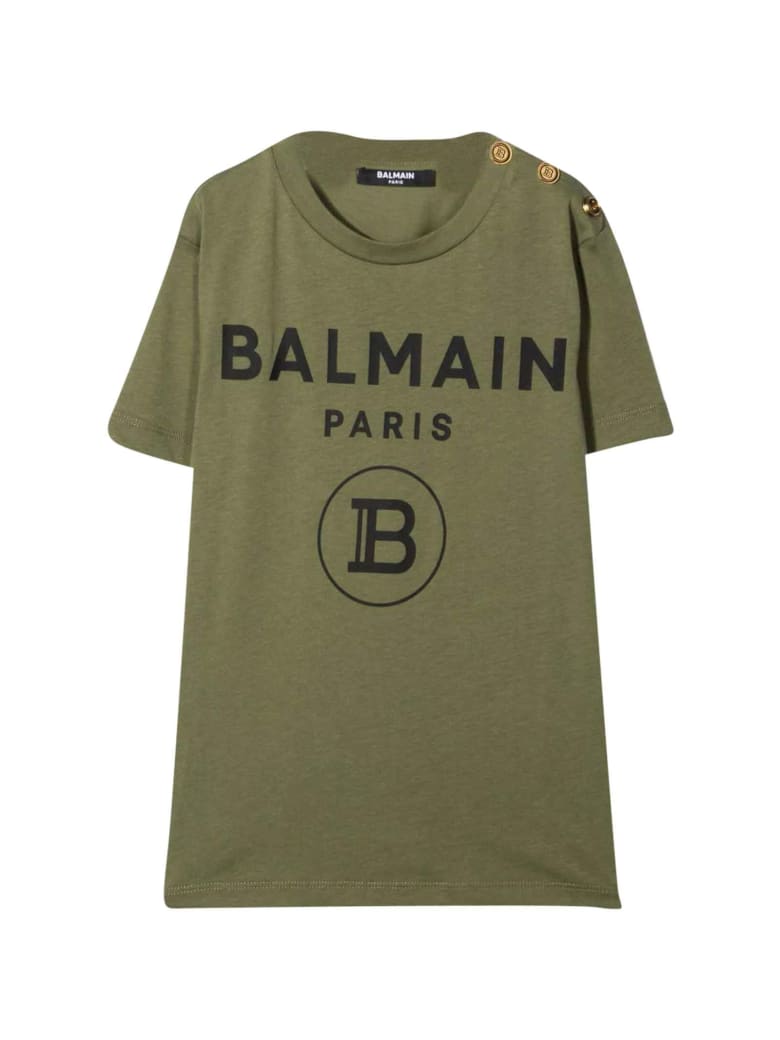 Balmain Unisex Military Green T-shirt - Verde