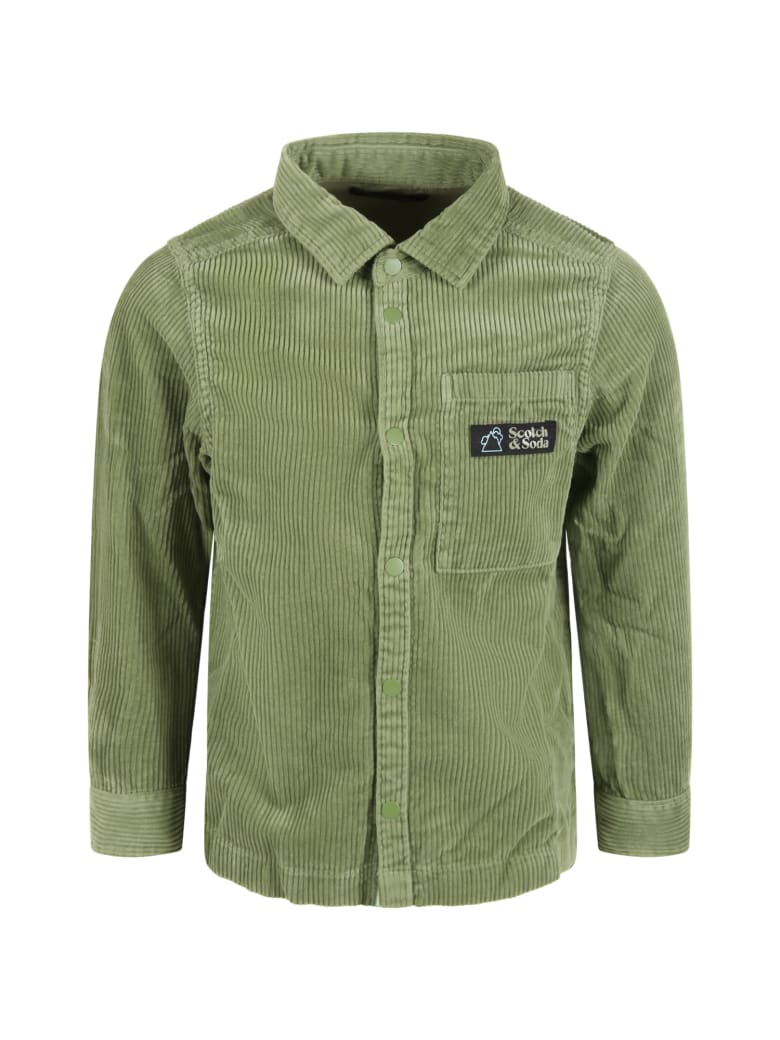 Scotch & Soda Green Shirt For Boy With Logo - Green