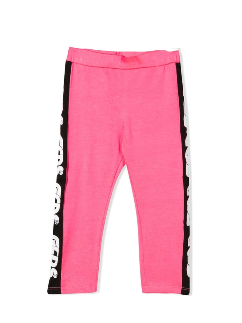GCDS Pink Cotton Blend Leggings - Fuxia