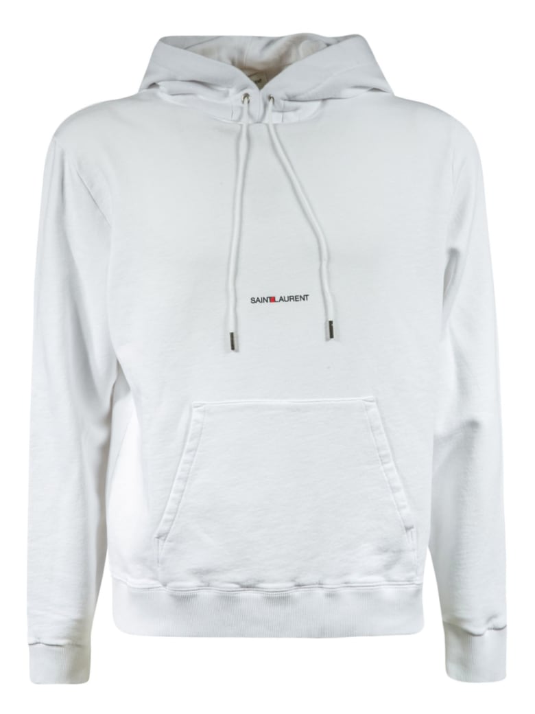 Saint Laurent Logo Hoodie - White