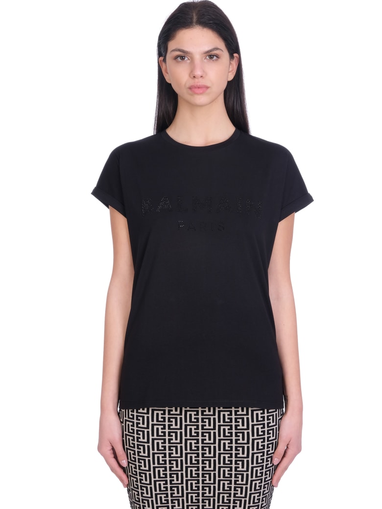 Balmain T-shirt In Black Cotton