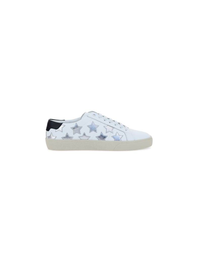 Saint Laurent Court Classic Sl/06 Metallic California Sneakers - Blanc optiq/arg/nero